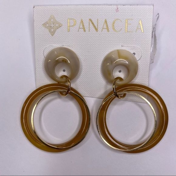 Panacea resin earrings neutral dangle NWT - Picture 3 of 4
